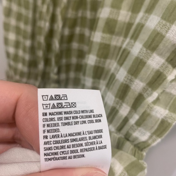 American Eagle, green and white gingham, mini romper. - Picture 9 of 9